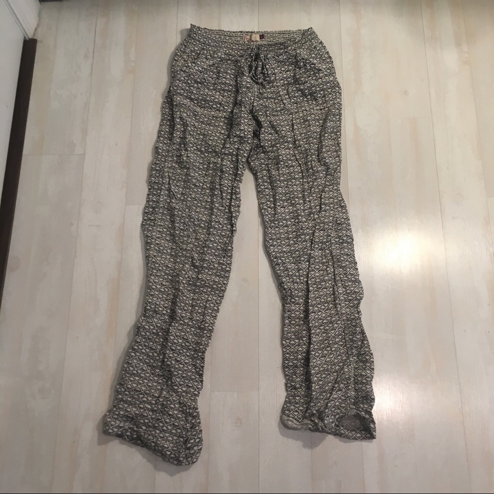Black and white flared pants